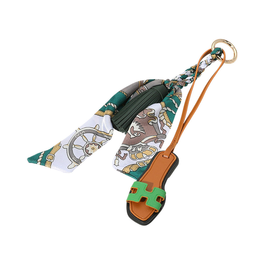 Green Slipper Tassel Scarf Keychain Bag Charm