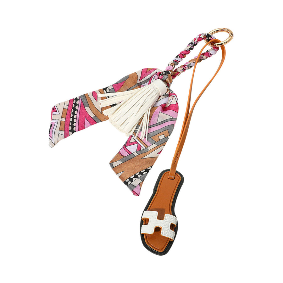 Green Slipper Tassel Scarf Keychain Bag Charm