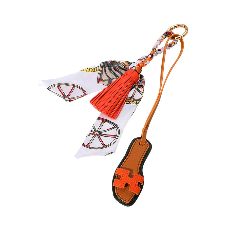Green Slipper Tassel Scarf Keychain Bag Charm