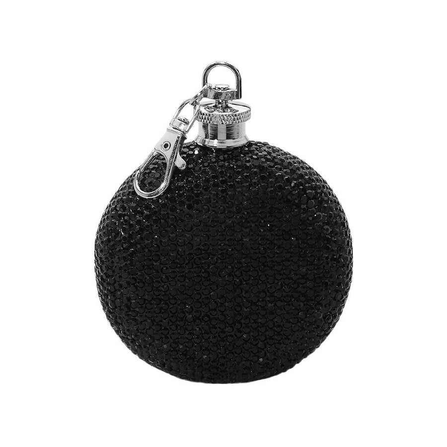 Pink 3 Oz Bling Studded Stainless Steel Round Flask