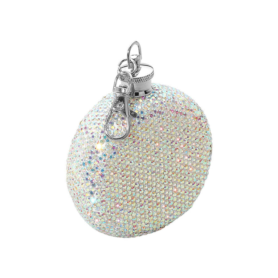 Pink 3 Oz Bling Studded Stainless Steel Round Flask
