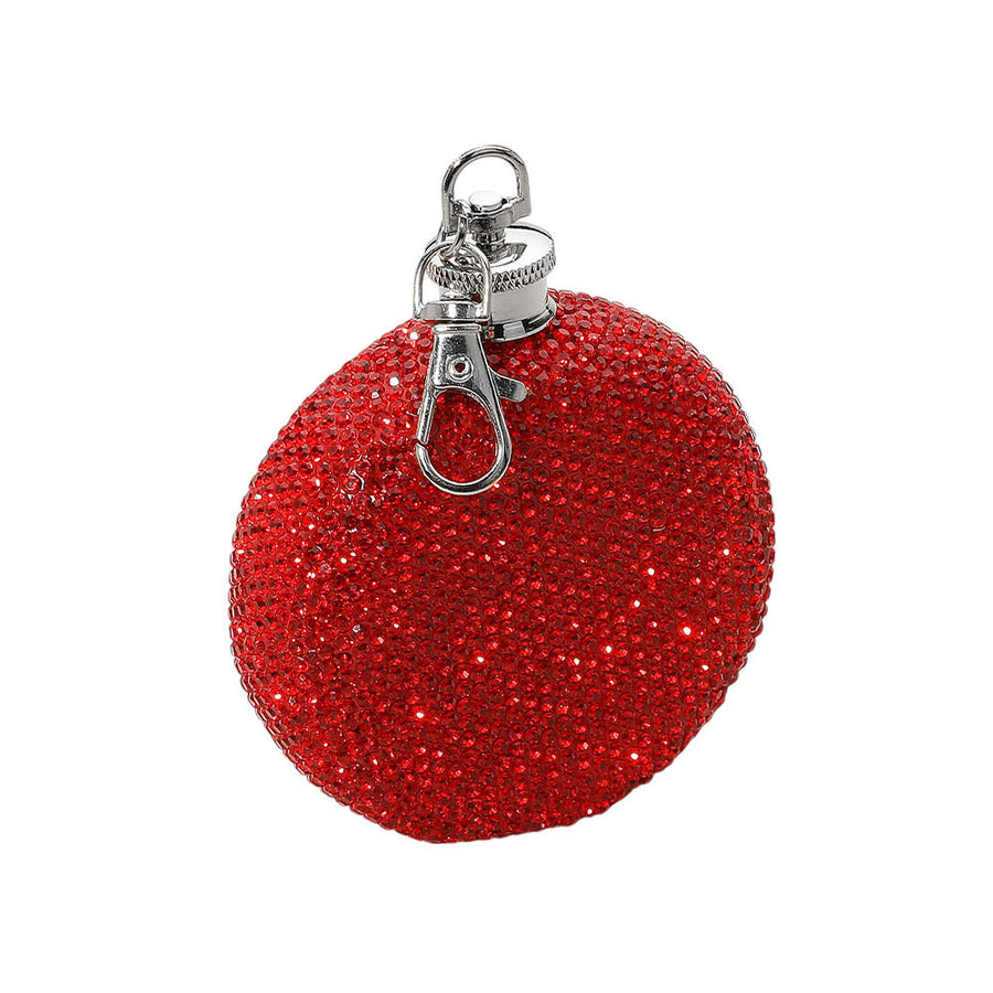 Pink 3 Oz Bling Studded Stainless Steel Round Flask