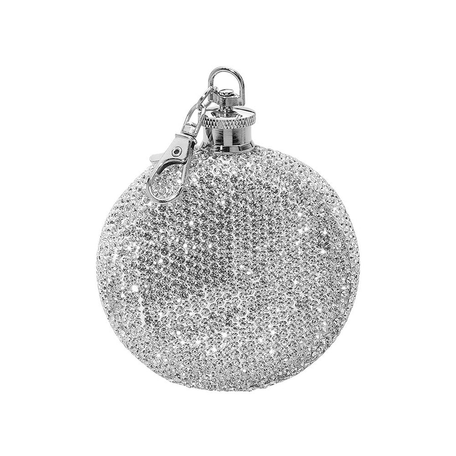 Pink 3 Oz Bling Studded Stainless Steel Round Flask