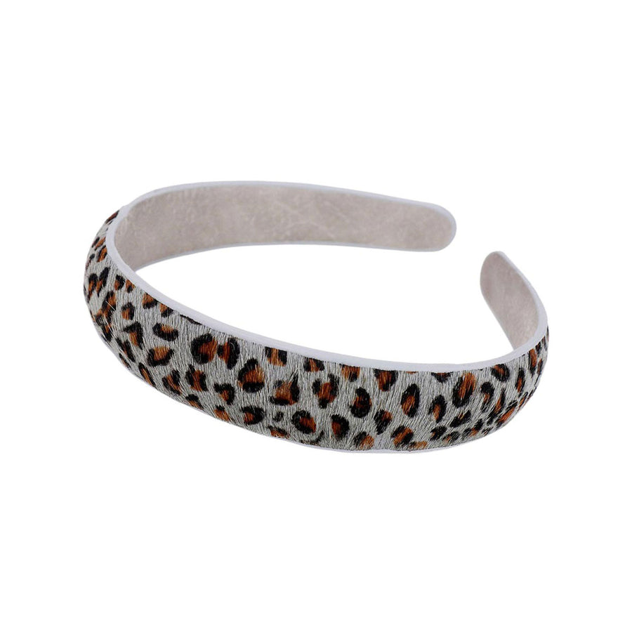 Genuine Leather Leopard Print Headband