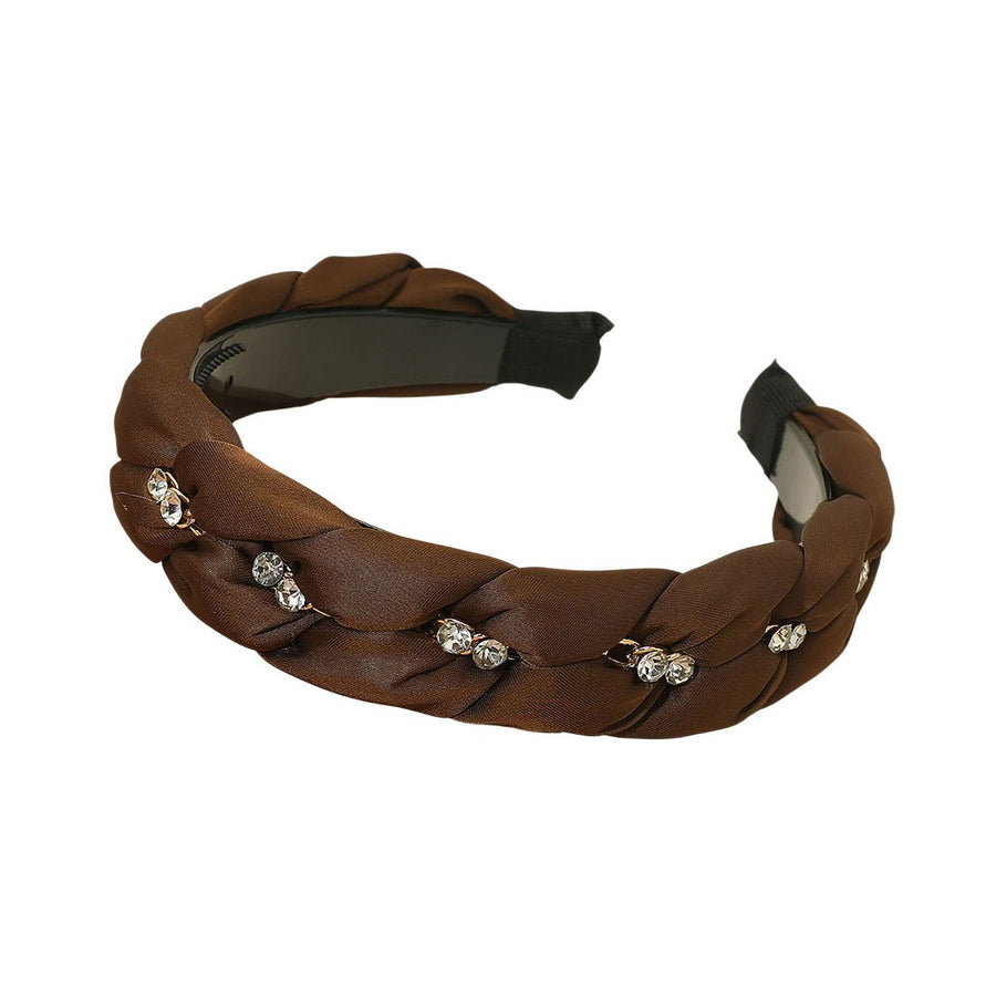 Brown Braided Stone Cluster Headband