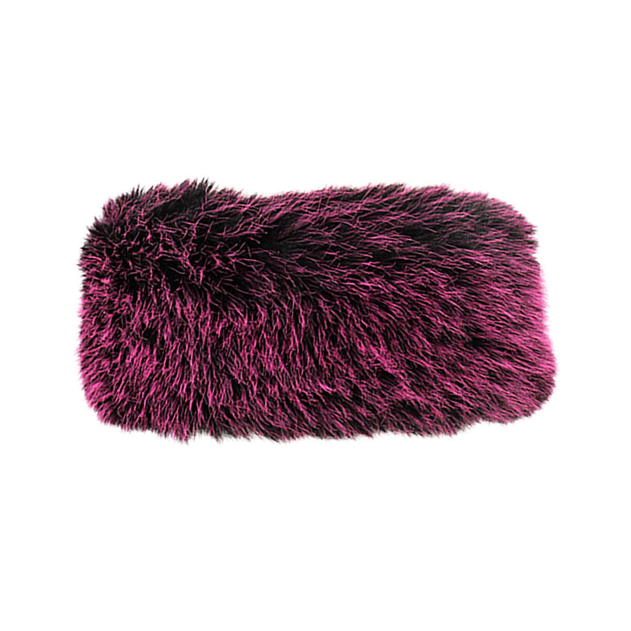 Elegant Soft Dark Pink Faux Fur Headband Head Wrap
