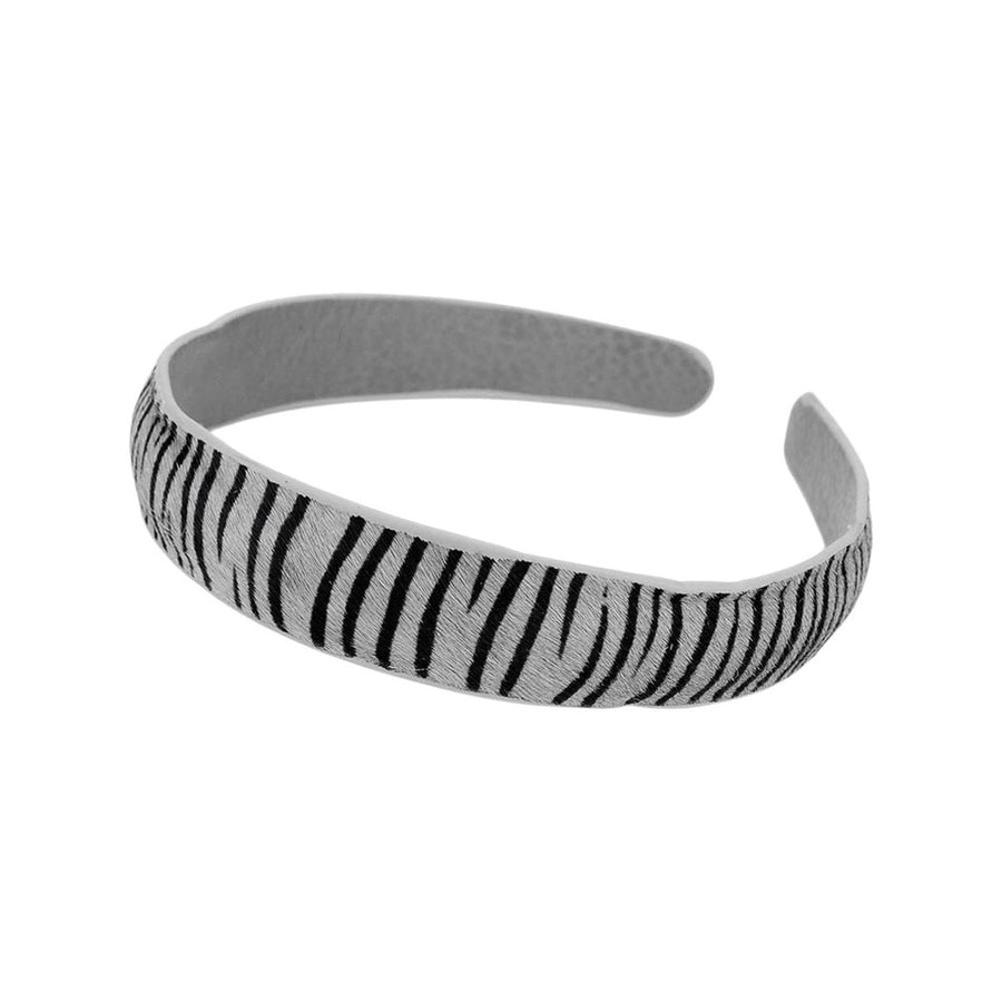 Genuine Leather Zebra Pattern Headband