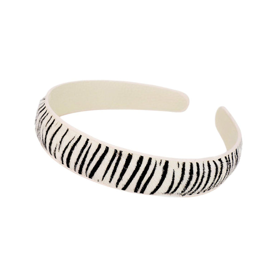 Genuine Leather Zebra Pattern Headband