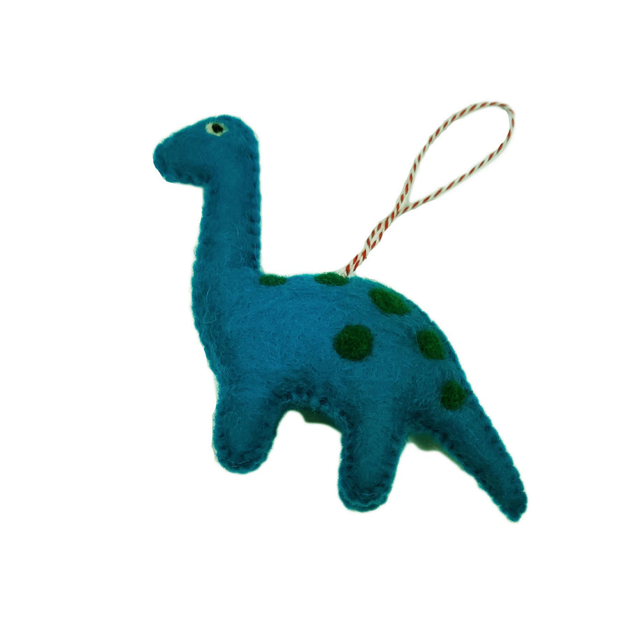 Roaring Nepal Felt Wool Dinosaur Christmas Ornament