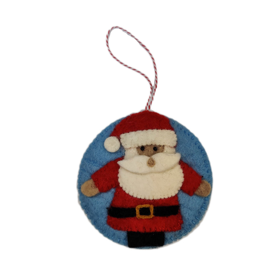 Ho Ho Ho Nepal Felt Wool Santa Christmas Ornament