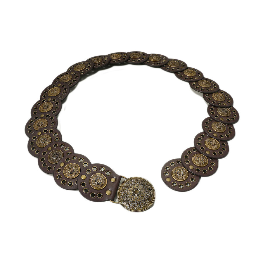 Black Gold Wide Western Conchos Waist Belt