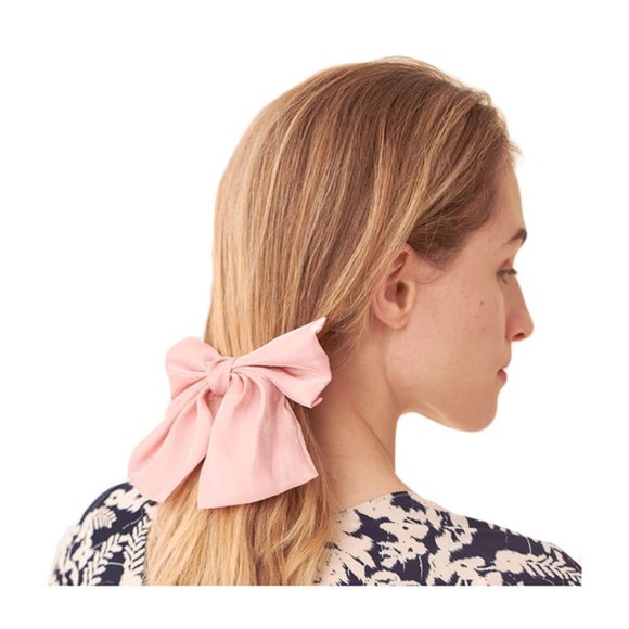 Shimmering Pink Bow Ribbon Barrette