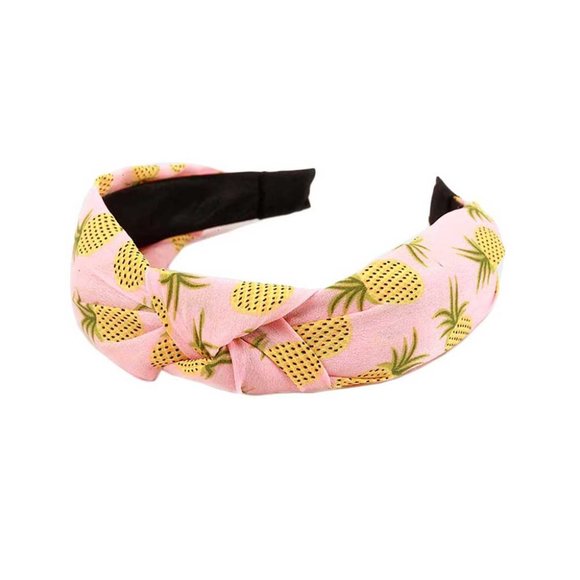 Pink Pineapple Fruity Knotted Headband