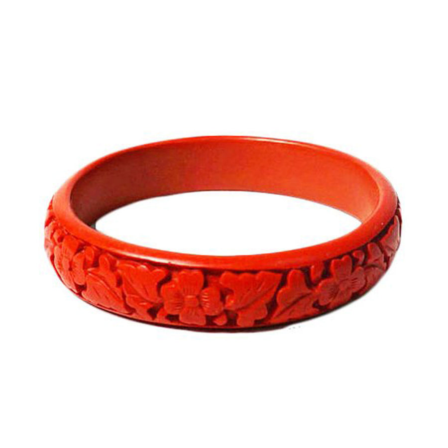 Bold Mid Cinnabar Red Bangle Bracelet