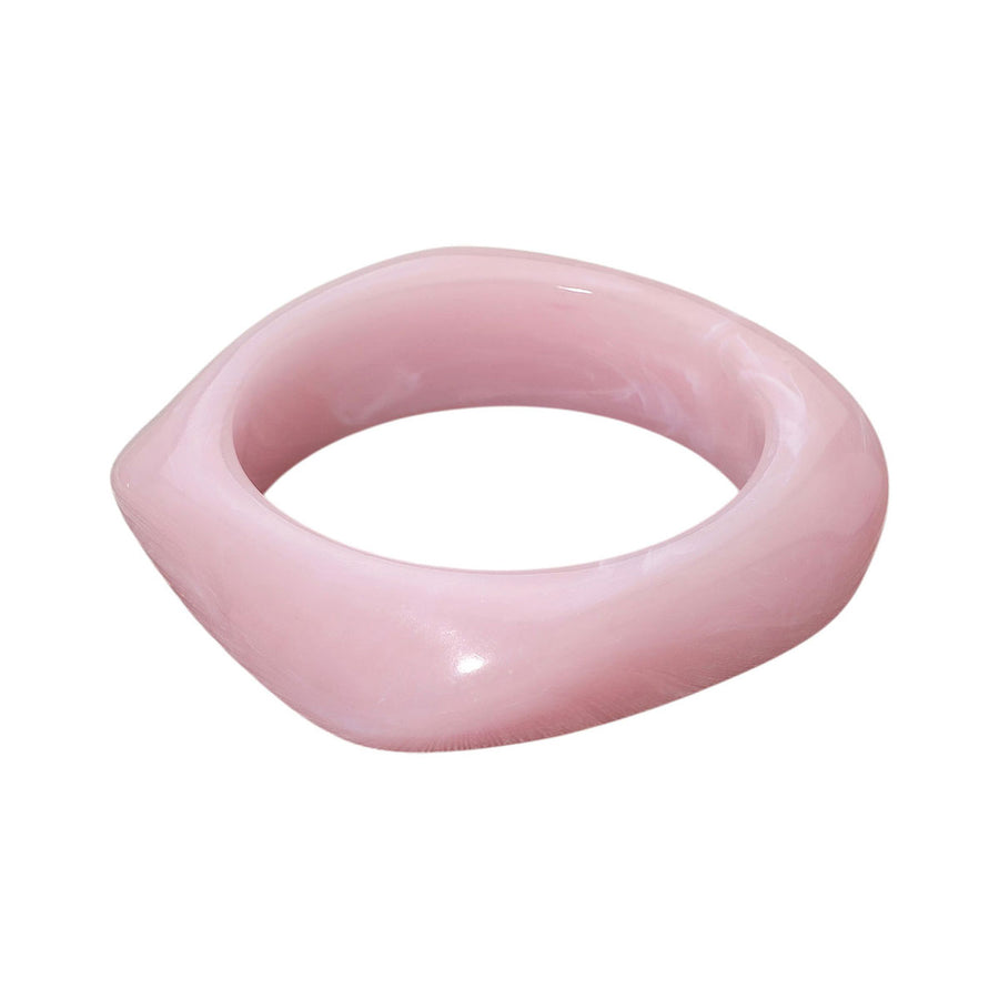 Fuchsia Abstract Square Celluloid Acetate Bangle Bracelet