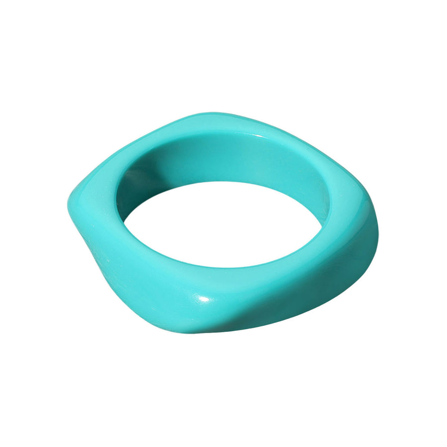 Fuchsia Abstract Square Celluloid Acetate Bangle Bracelet