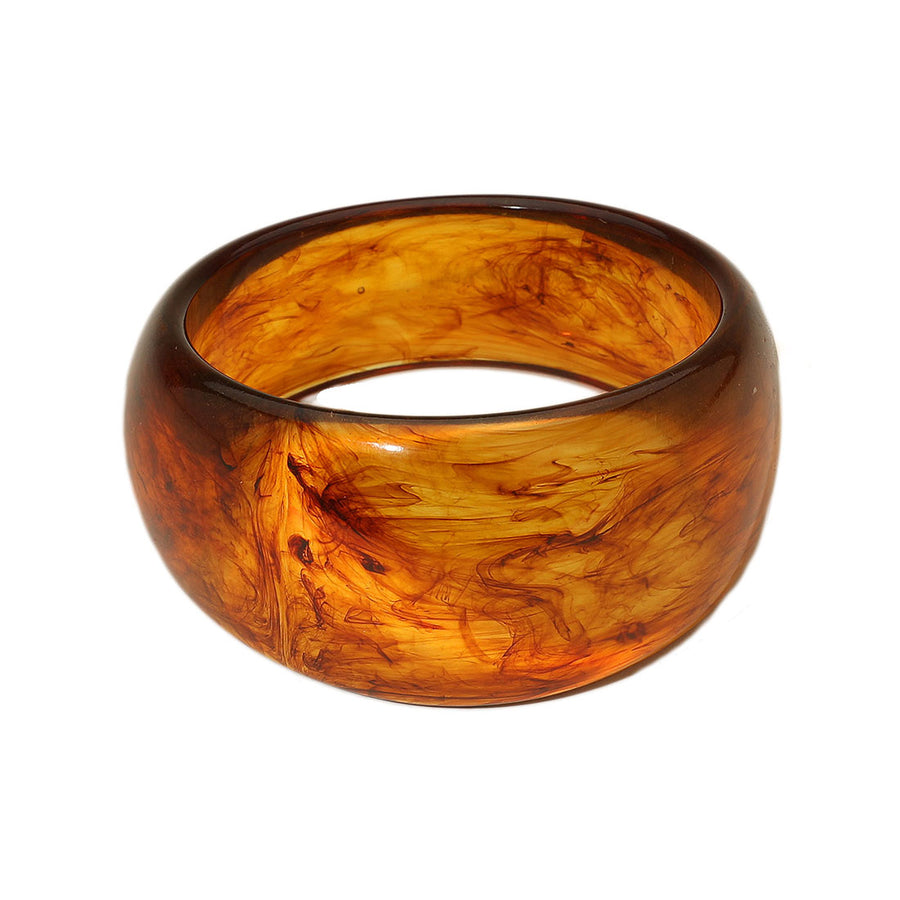 Bold Green Wide Celluloid Acetate Bangle Bracelet