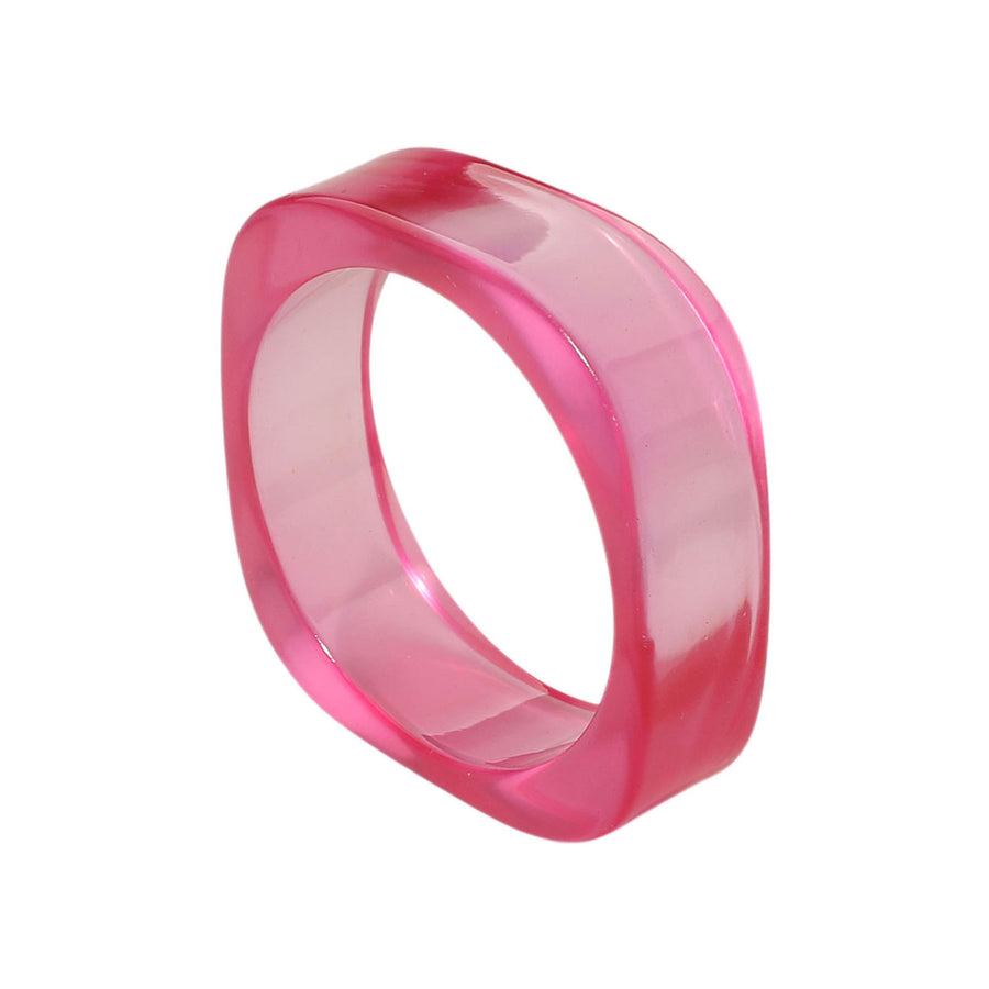 Blue Chunky Transparent Resin Square Bangle Bracelet
