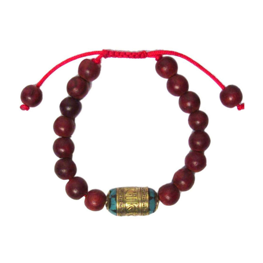 Handcrafted Genuine Red Sandalwood Tibetan Tribal Statement Bracelet