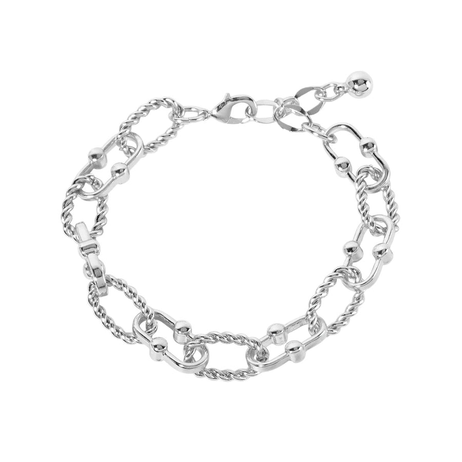 Gold Oval Ring Chain Link Bracelet