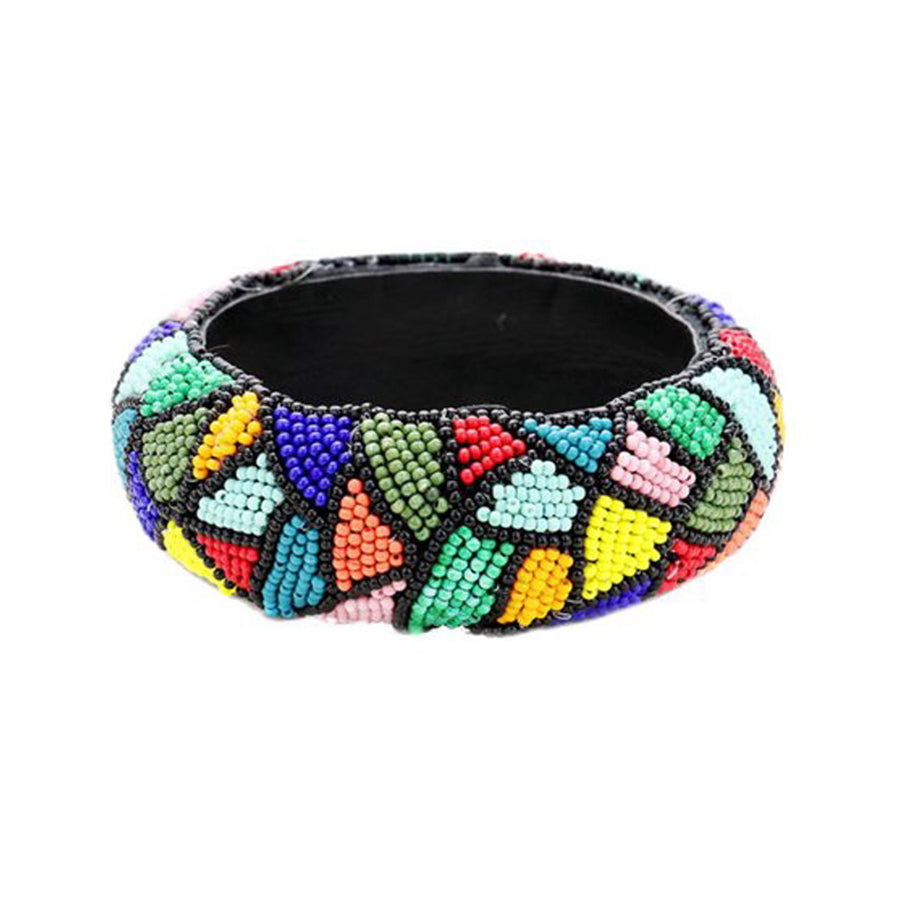 Gorgeous Colorful Beaded Bangle Bracelet