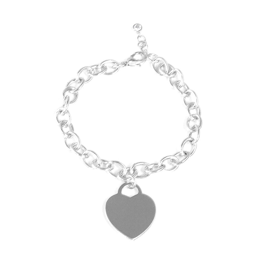 Gold Metal Heart Lock Charm Bracelet