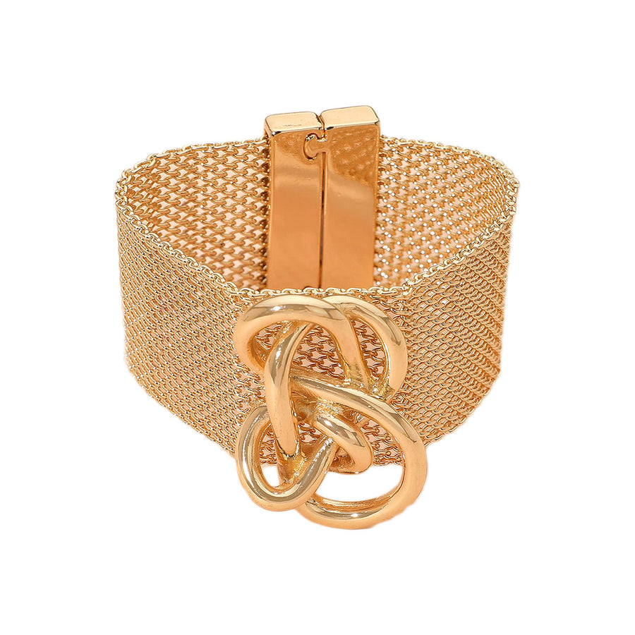 Gold Metal Knot Mesh Magnetic Bracelet