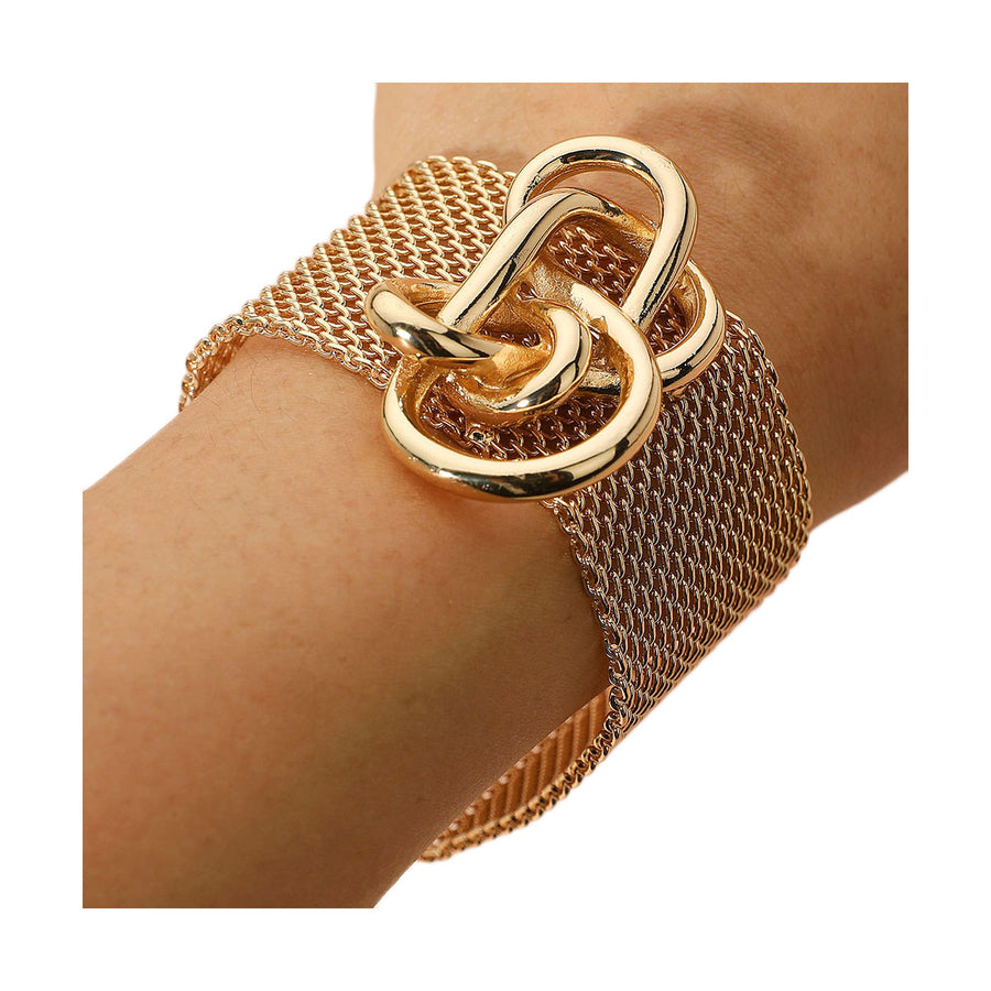 Gold Metal Knot Mesh Magnetic Bracelet