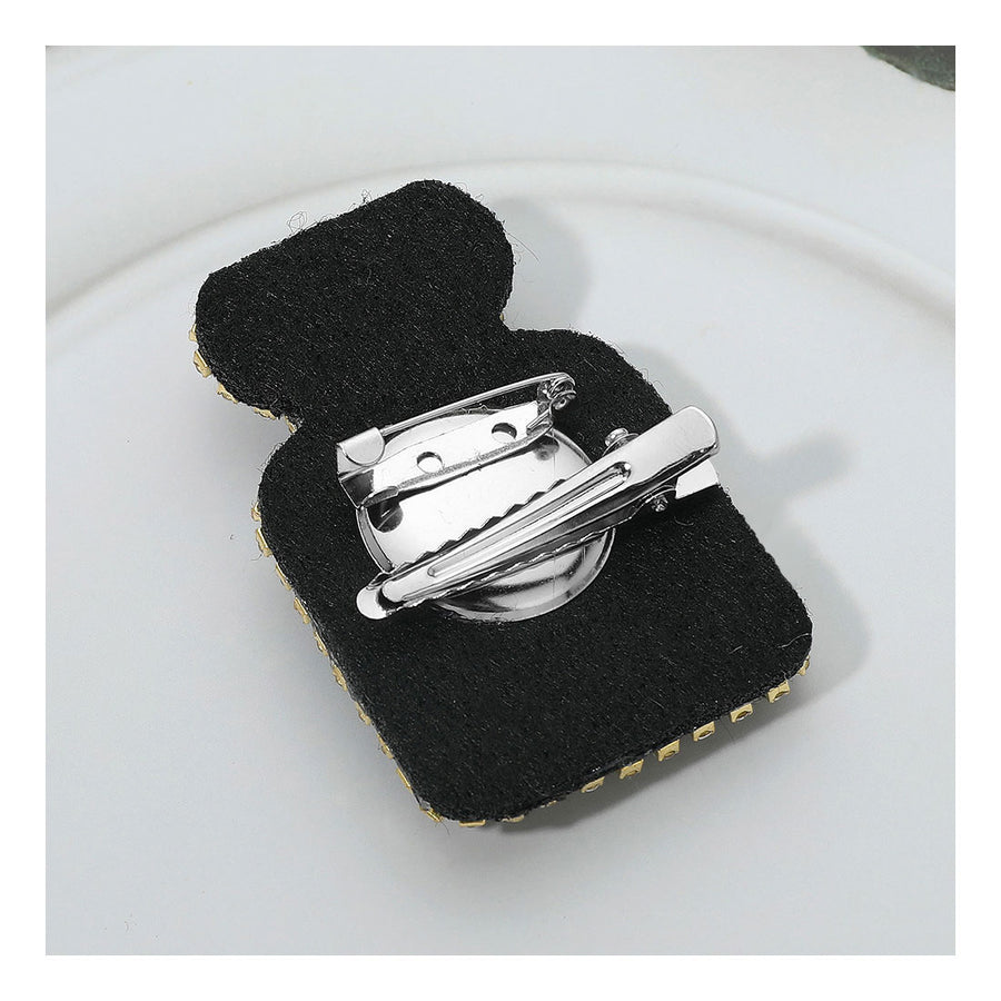 Pink Pearly Floral Embellished Tweed Perfume Bottle Pink Brooch