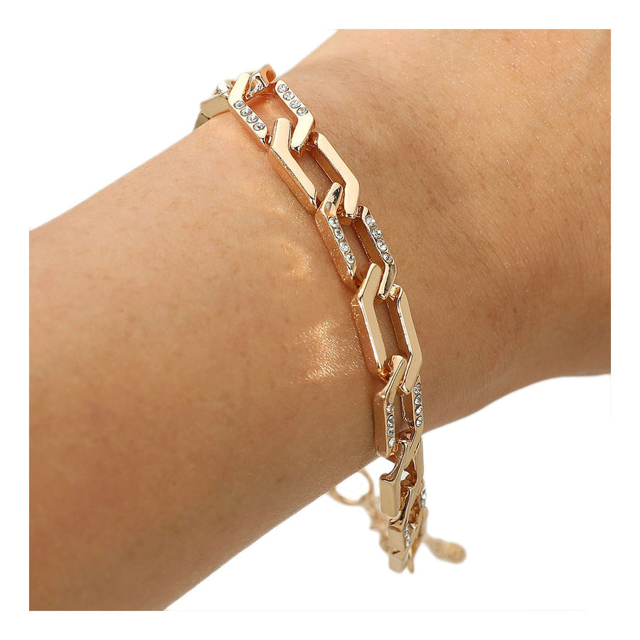 Gold Geometric Chain Link Bracelet