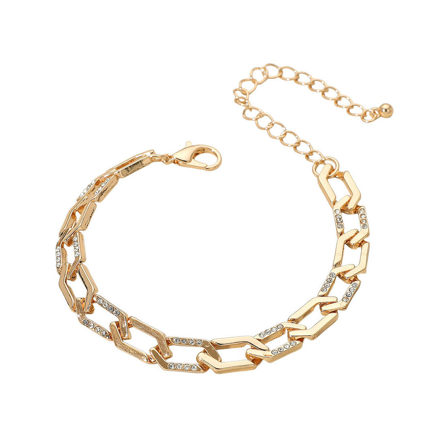 Gold Geometric Chain Link Bracelet