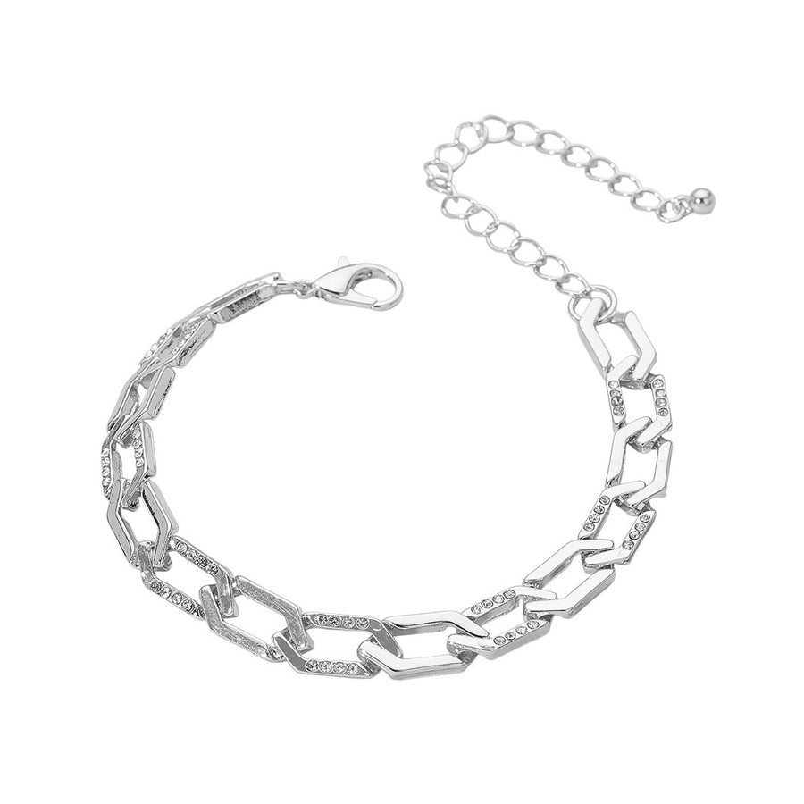 Gold Geometric Chain Link Bracelet