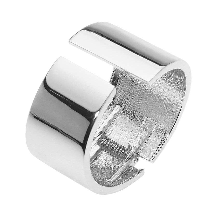 Silver Wide Metal Cuff Bracelet