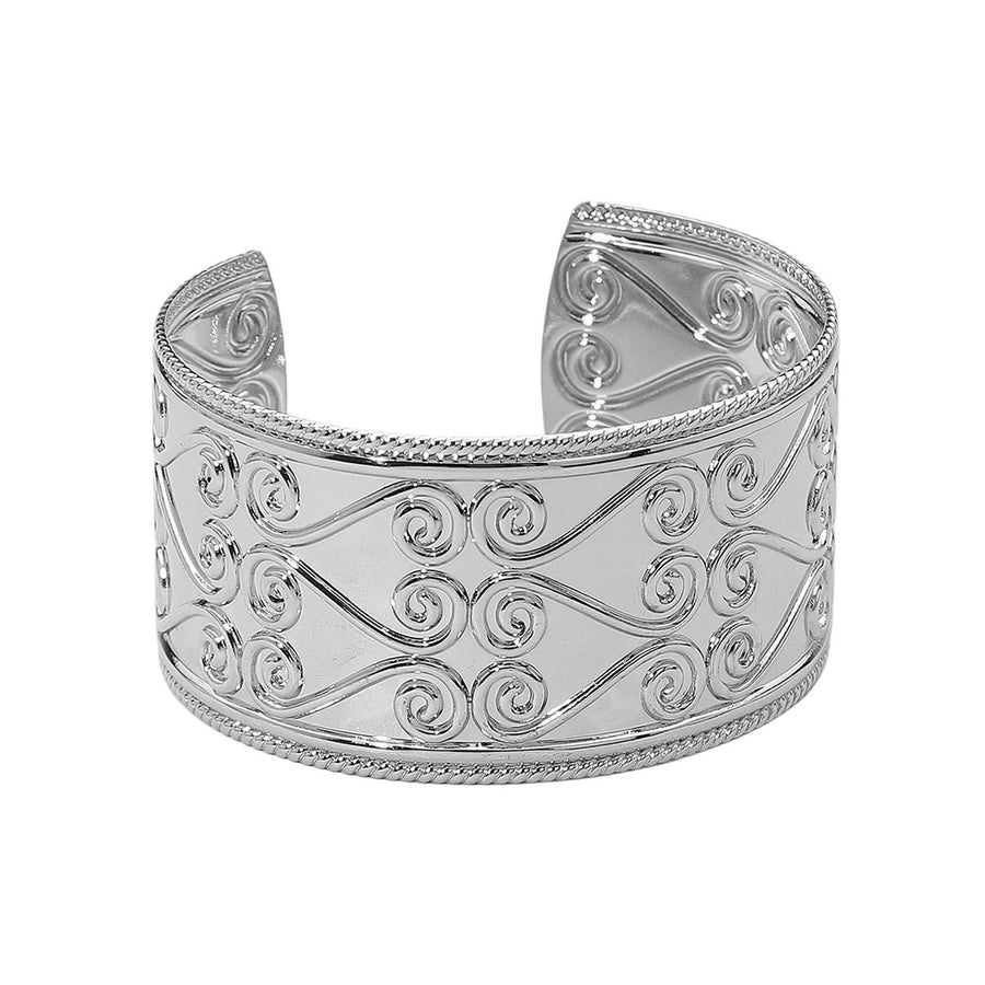 Gold Abstract Pattern Metal Cuff Bracelet