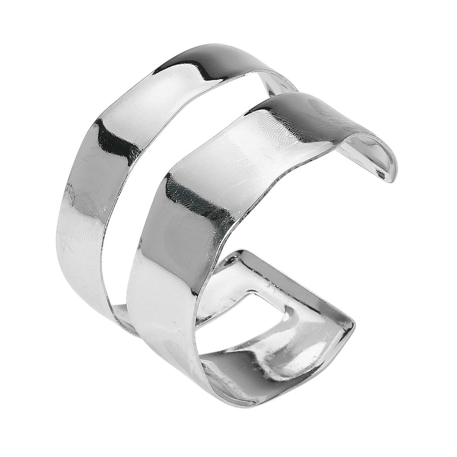 Modern Gold Open Metal Cuff Bracelet