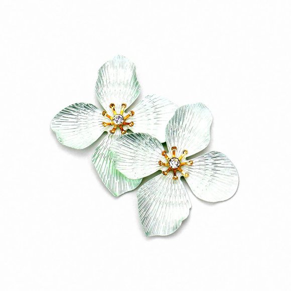 Mint Flora Stud Rhinestone Earrings (Copy)