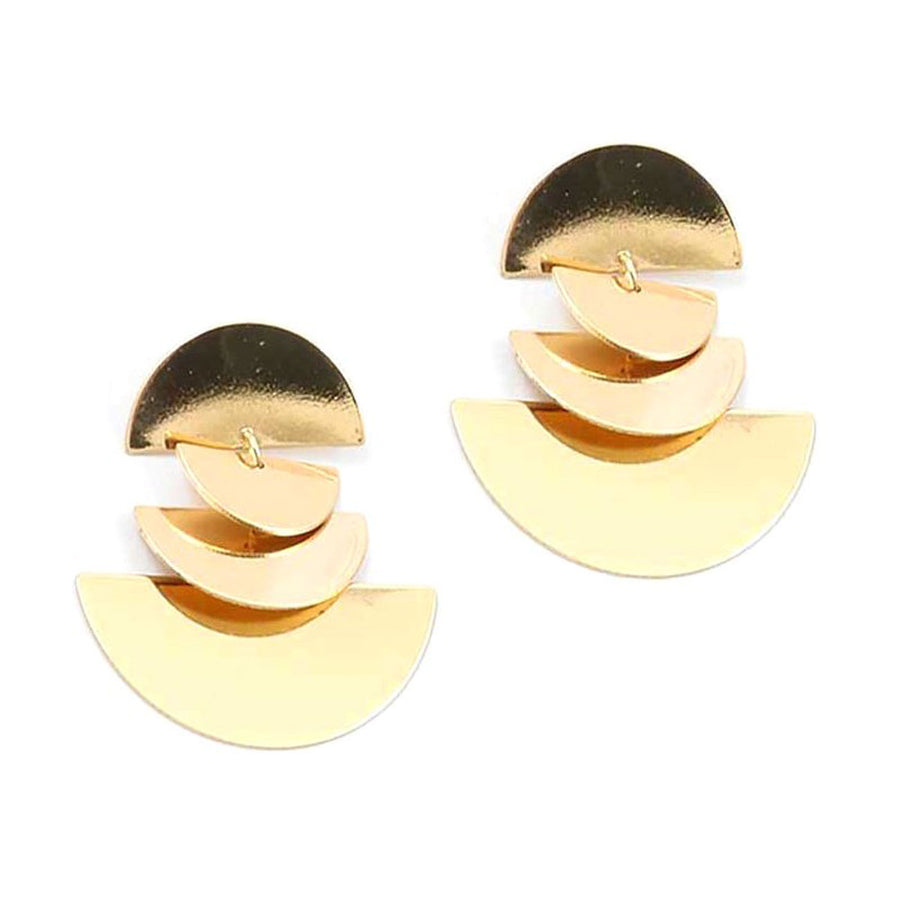 Rose Gold Geometric Dangle Earrings