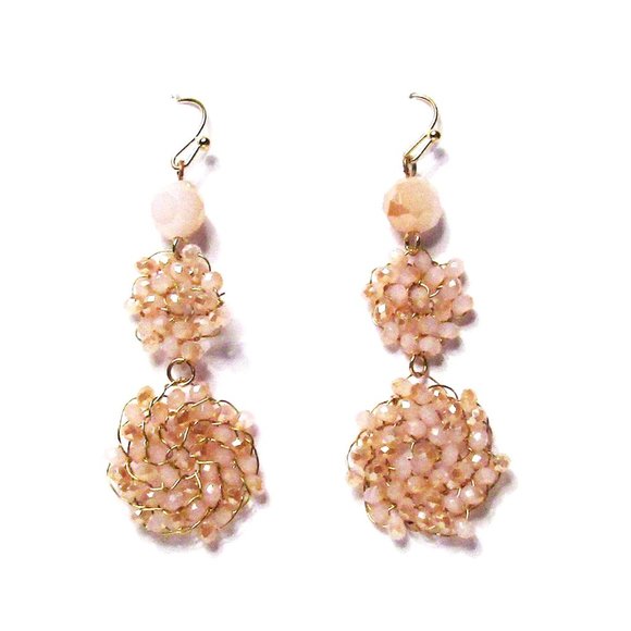 Stunning Pink Floral Dangle Earrings