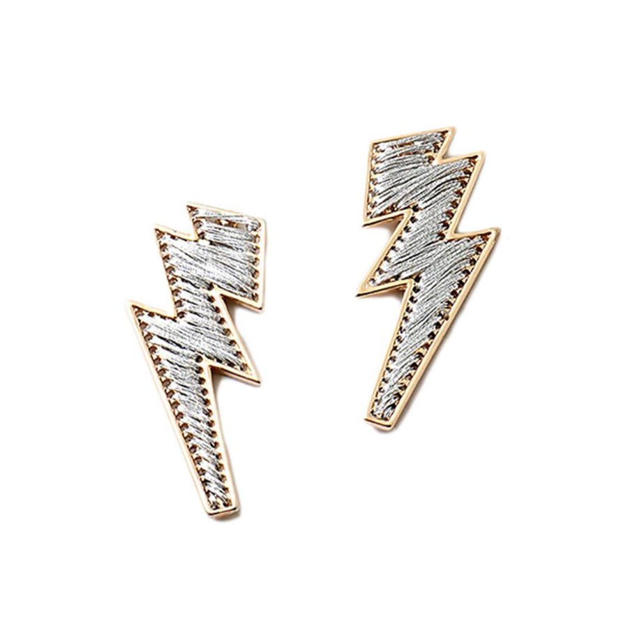 Silver Lightning Bolt Earrings