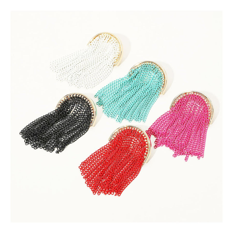 Turquoise Chain Fringe Earrings