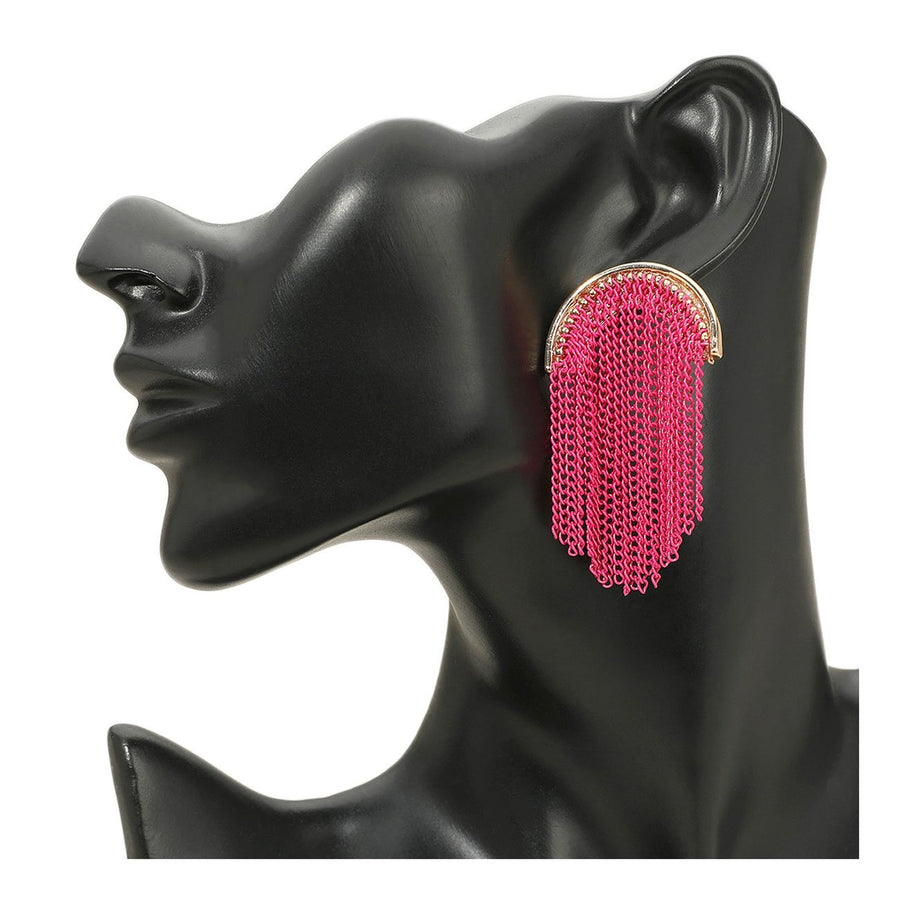 Turquoise Chain Fringe Earrings