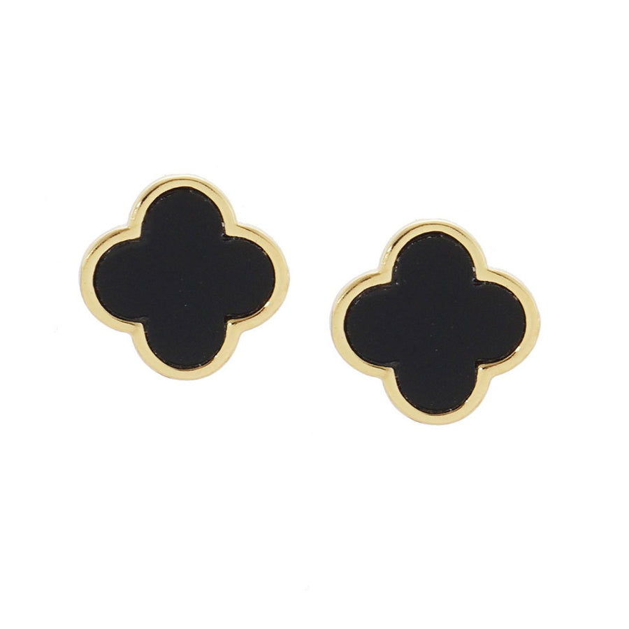 Dazzling Turquoise Quatrefoil Clover Stud Earrings