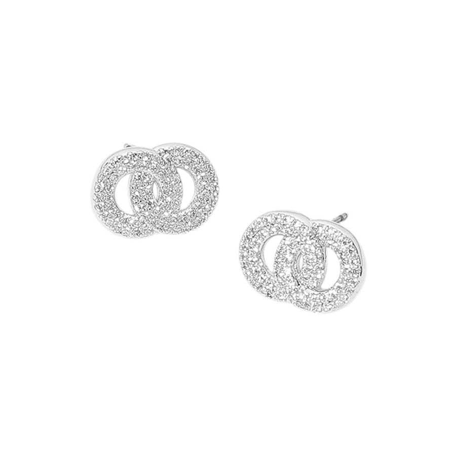 Gold Cubic Zirconia Stud Earrings