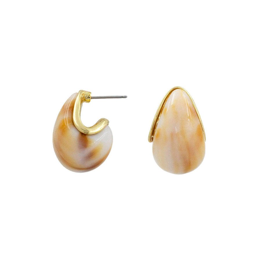Pink Celluloid Acetate Dome Teardrop Earrings