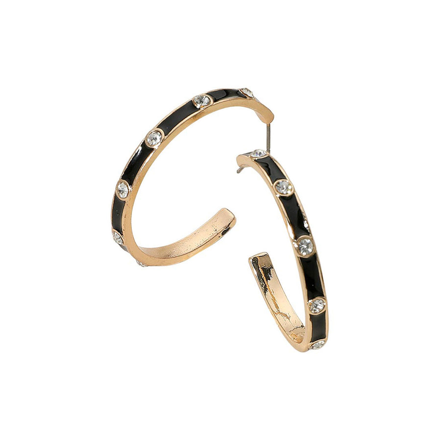 Light Blue Enamel Stone Hoop Earrings