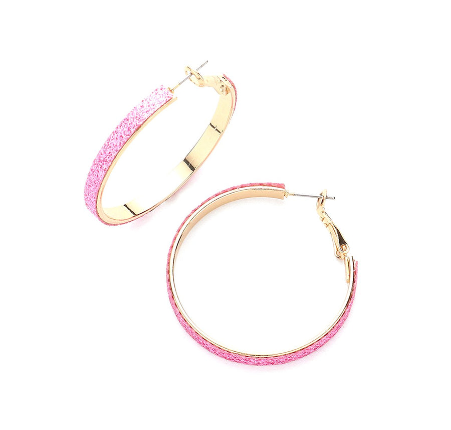 Glittering Gold Hoop Earrings