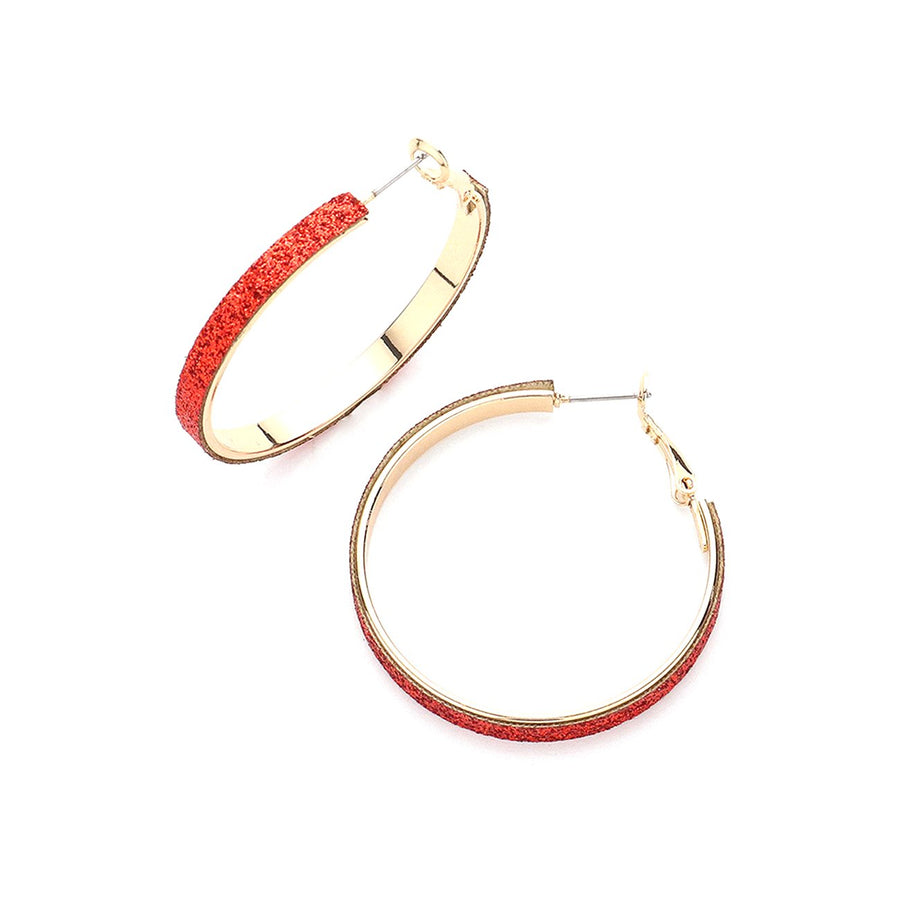 Glittering Gold Hoop Earrings