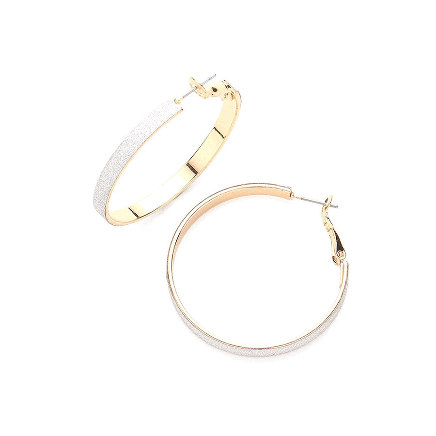 Glittering Gold Hoop Earrings