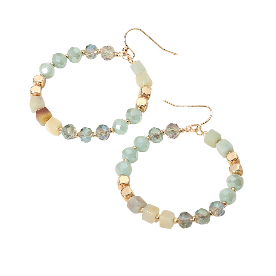 Turquoise Faceted Beaded Dangle Earrings
