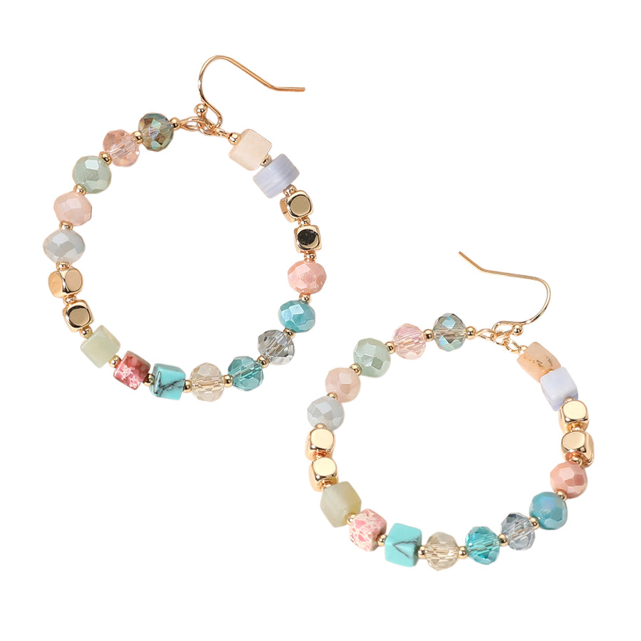 Turquoise Faceted Beaded Dangle Earrings